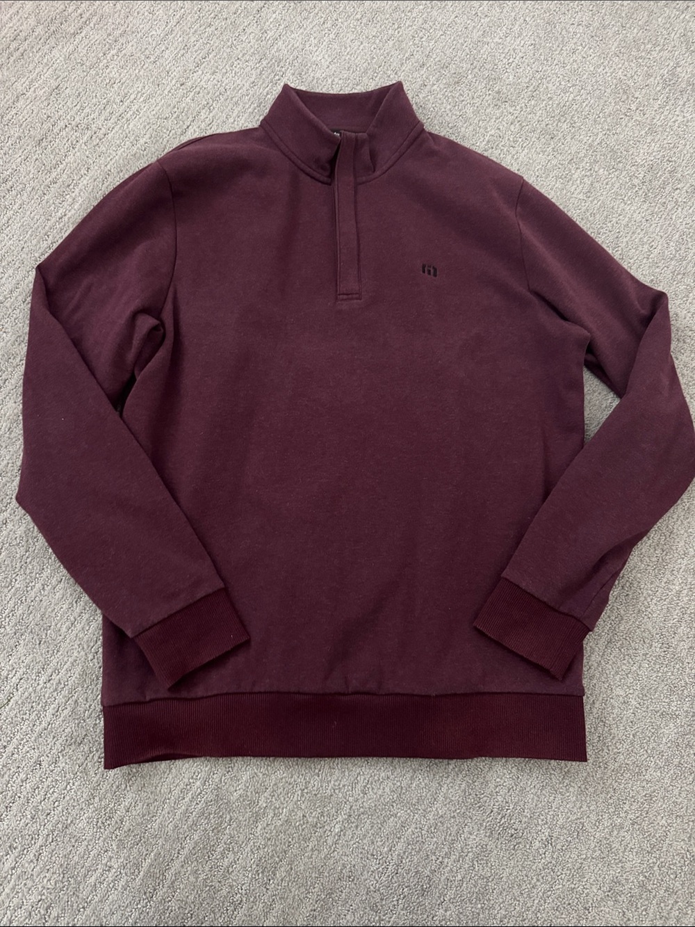 TravisMathew Cloud Quarter Zip 2.0 Burgundy Sz L